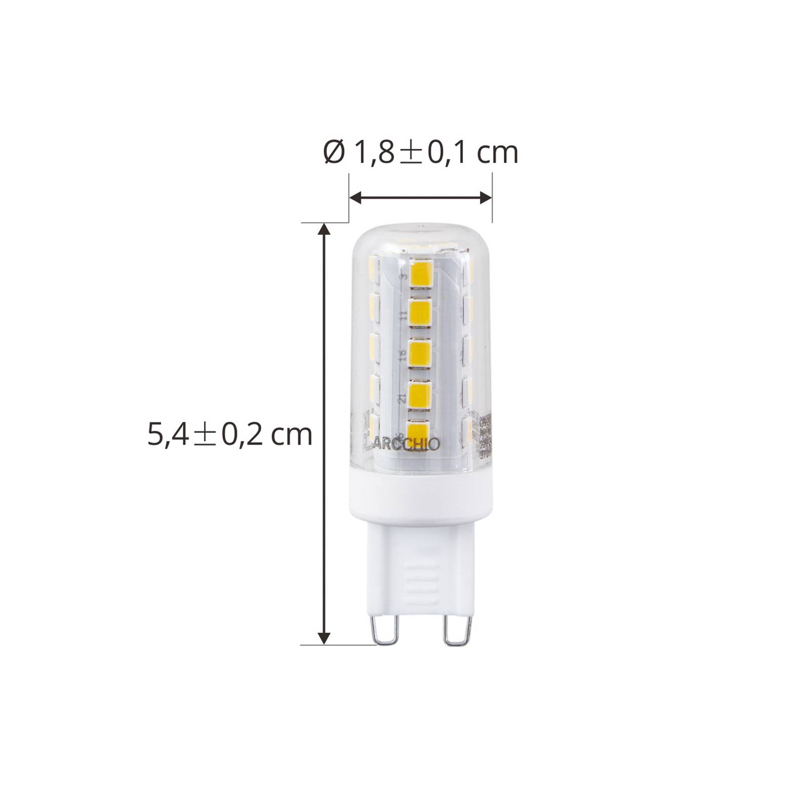 Arcchio LED-Leuchtmittel, G9, 2,6 W, klar, 2.700 K, 485 lm günstig online kaufen