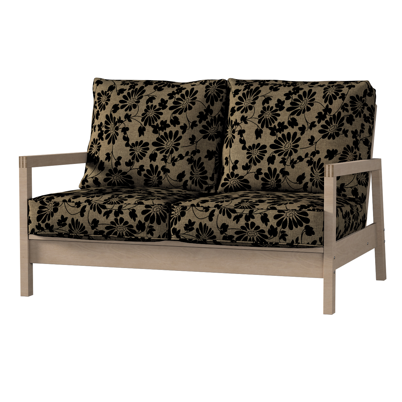 Bezug für Lillberg 2-Sitzer Sofa, beige-schwarz, Sofahusse, Lillberg 2-Sitz günstig online kaufen