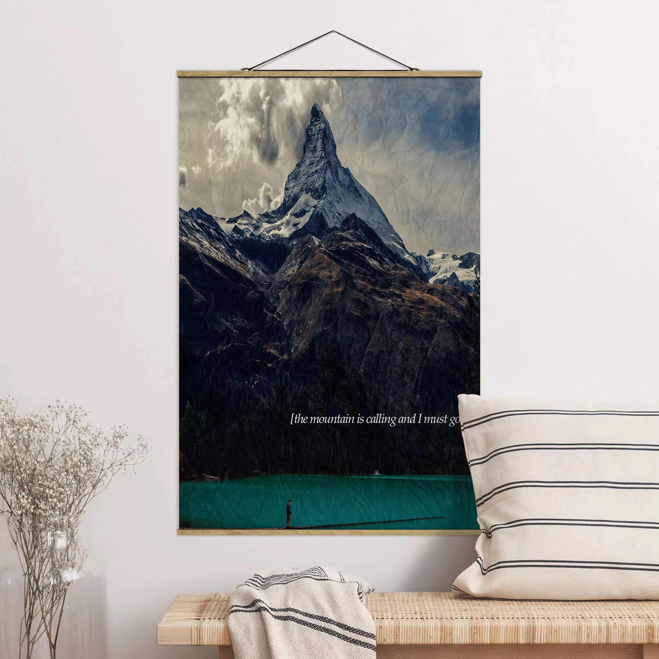 Stoffbild mit Posterleisten Lyrische Landschaften - Berg günstig online kaufen
