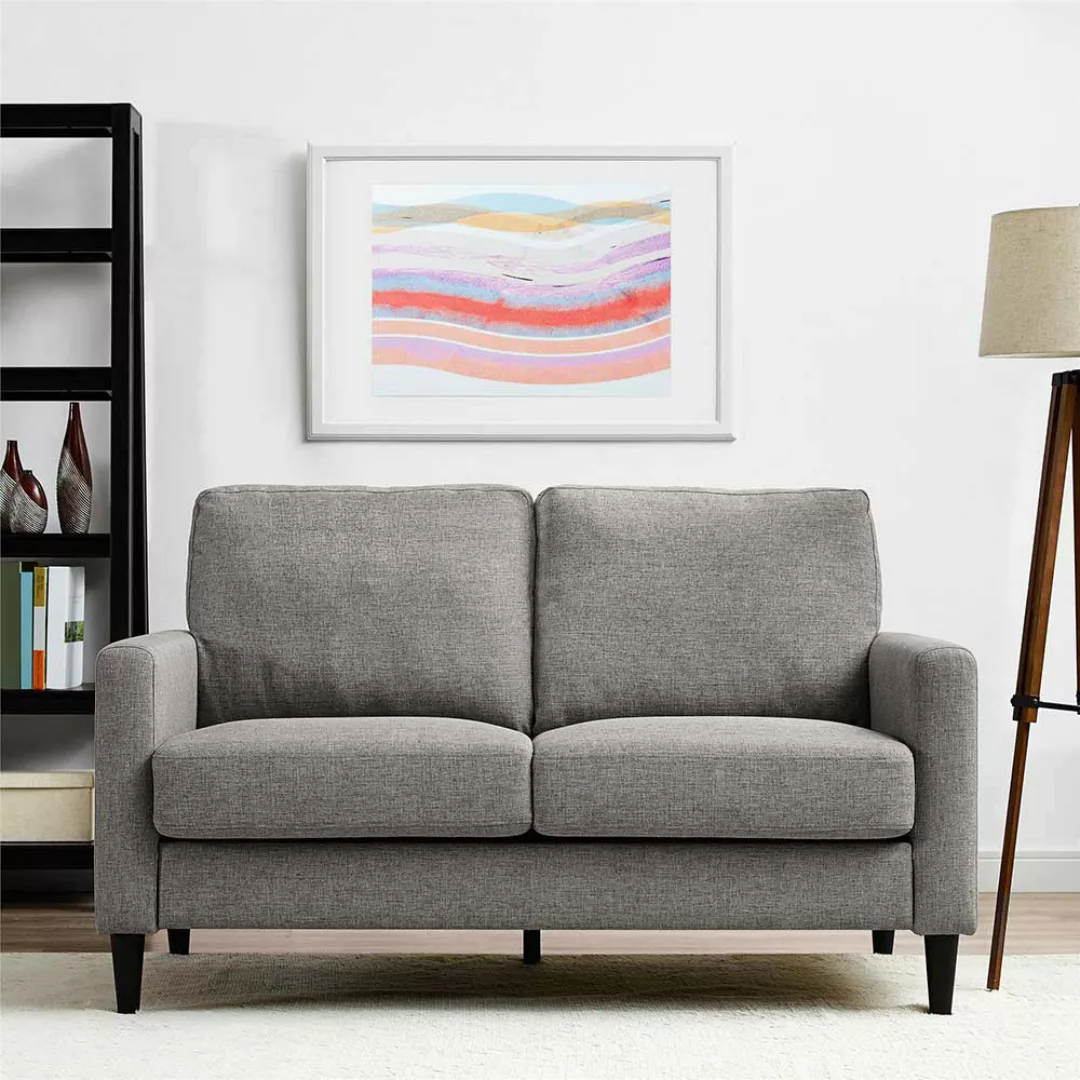 Sitzsofa hellgrau modern 162 cm breit - 91 cm tief Armlehnen günstig online kaufen