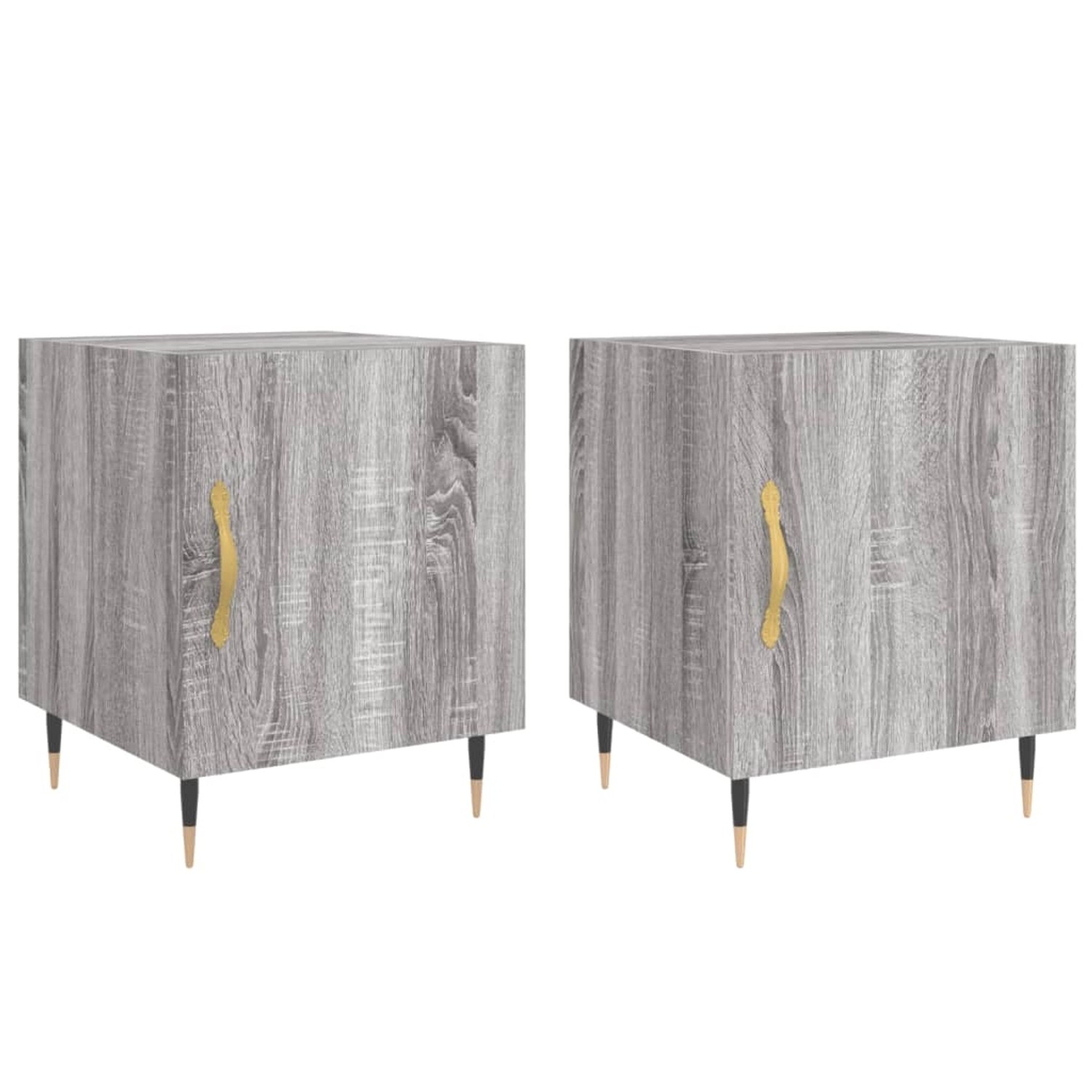 vidaXL Nachttische 2 Stk Grau Sonoma 40x40x50 cm Holzwerkstoff Modell 7 günstig online kaufen