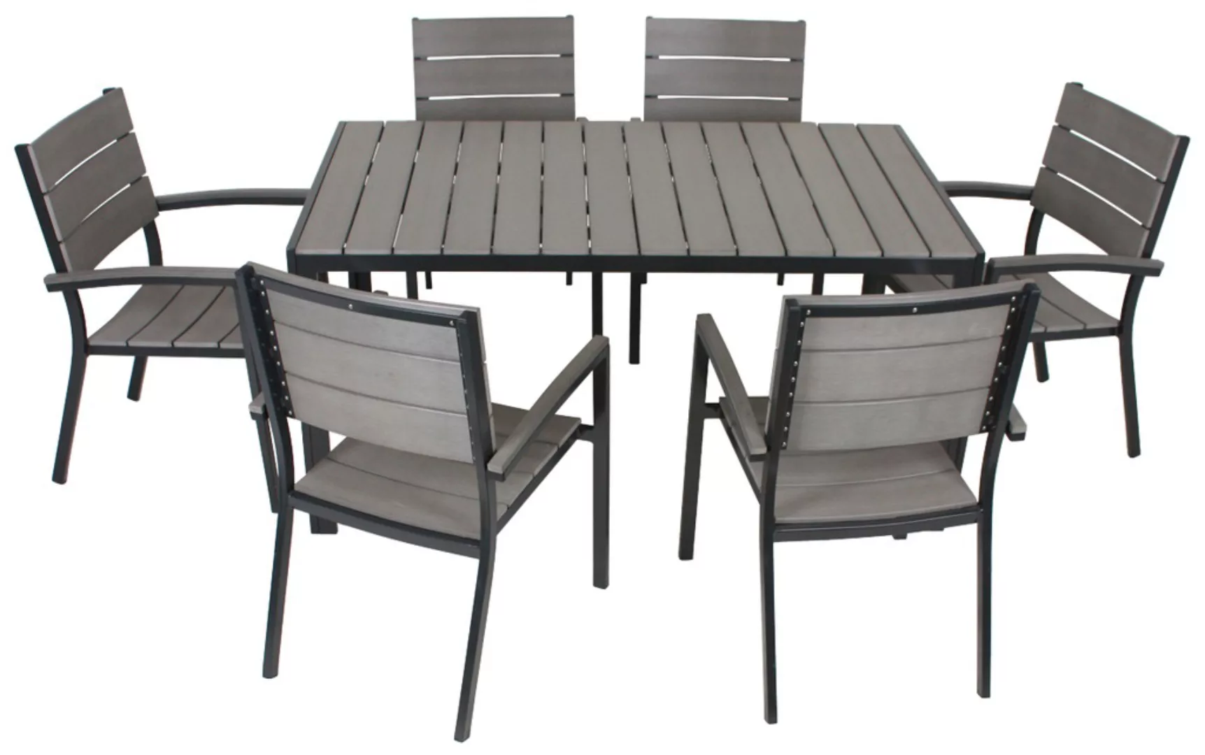 Garden Pleasure Gartenmöbel-Set Olivia 7-teilig Grau günstig online kaufen