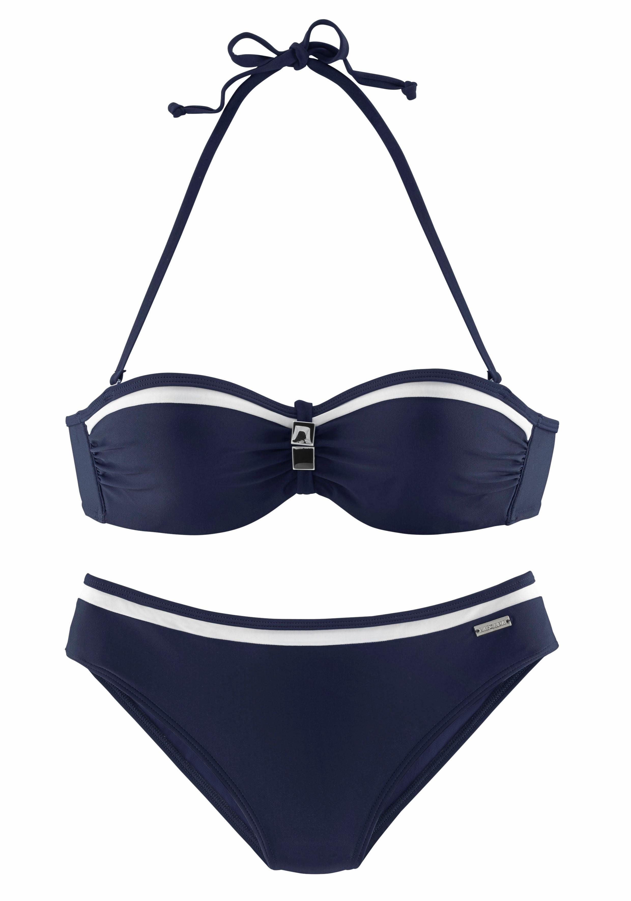 LASCANA Bügel-Bandeau-Bikini mit Kontrastdetails günstig online kaufen
