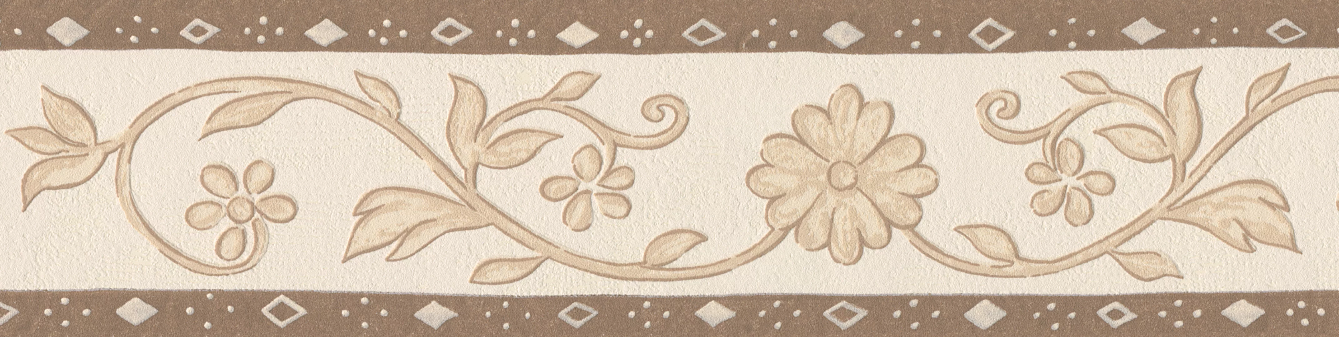 Bricoflor Landhaus Tapetenbordüre aus Papier und Vinyl Blumen Tapeten Bordü günstig online kaufen