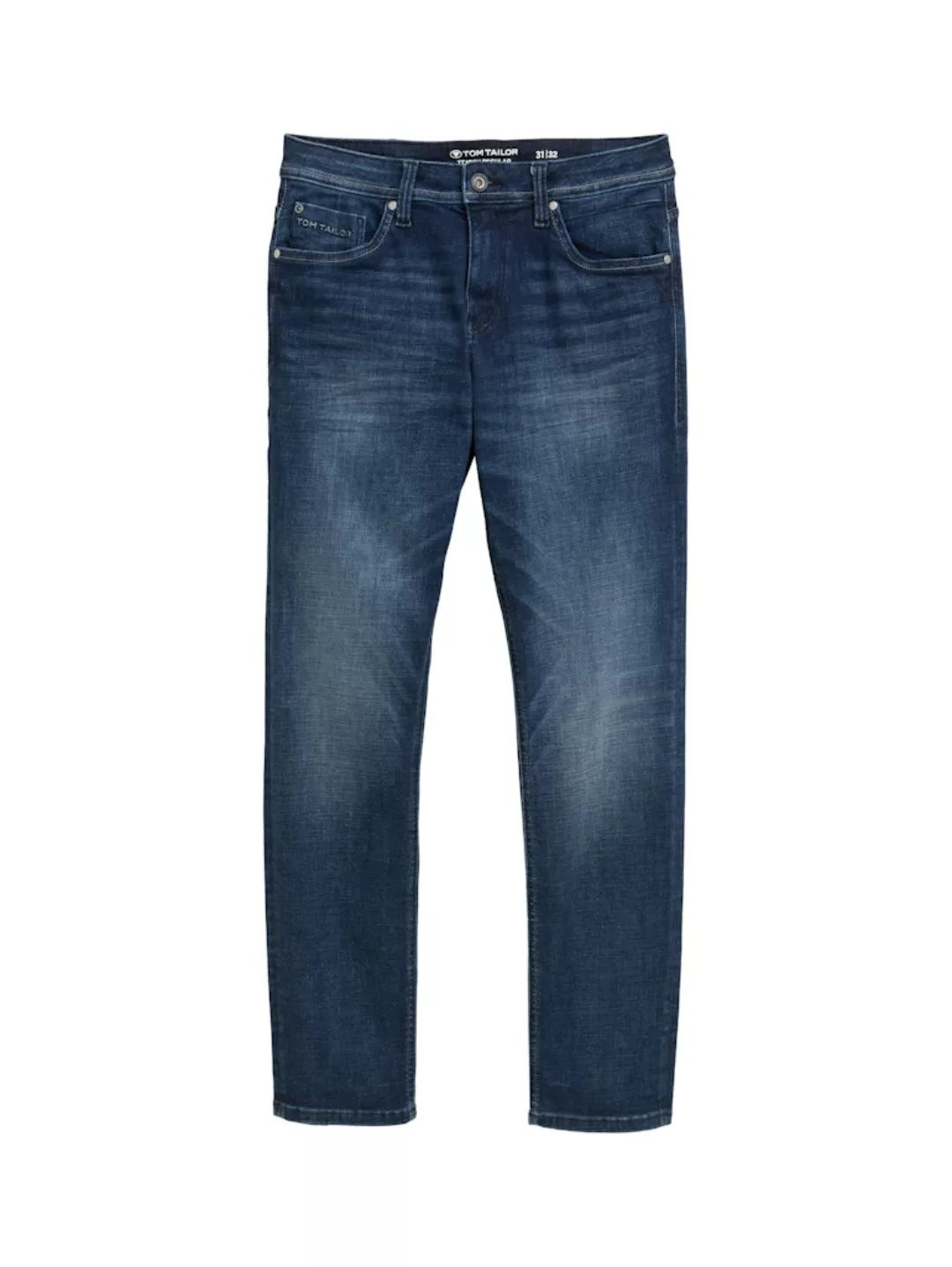 Tom Tailor Herren Jeans JOSH - Regular Slim Fit - Blau - Used Mid Stone Blu günstig online kaufen