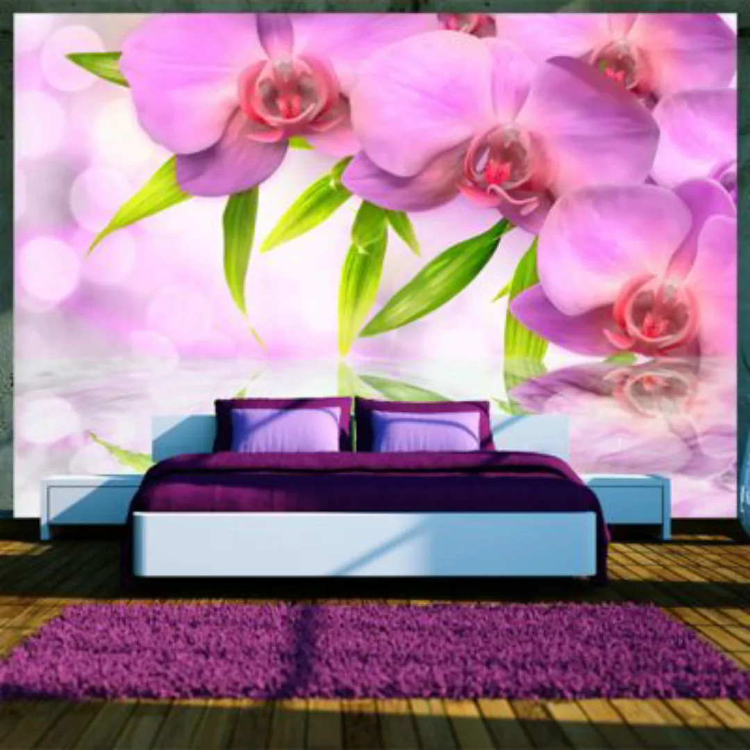 artgeist Fototapete Orchids in lilac colour mehrfarbig Gr. 350 x 245 günstig online kaufen