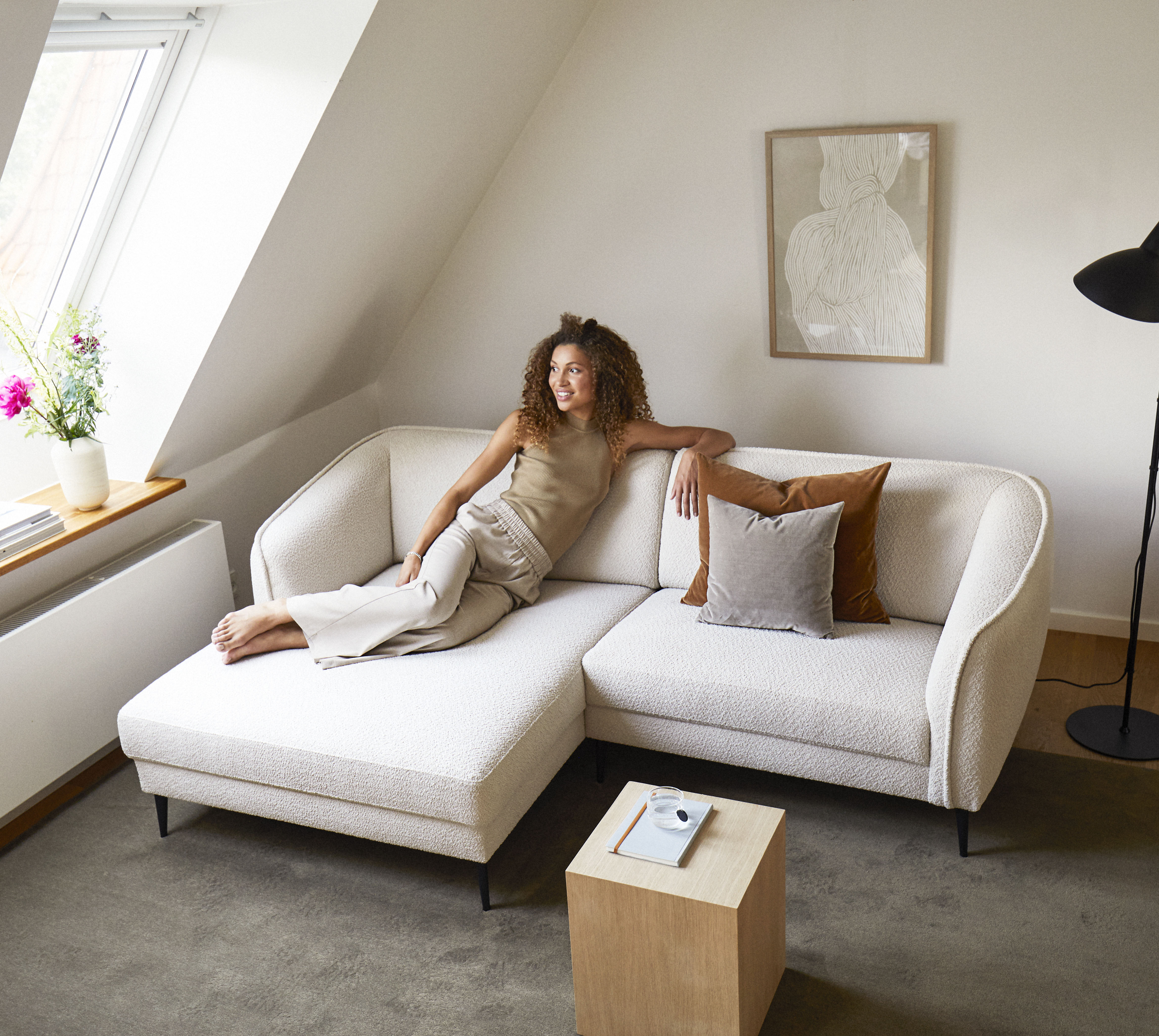 FLEXLUX Ecksofa "Belle Designsofa, bequem durch Kaltschaum im Sitz", Skandi günstig online kaufen