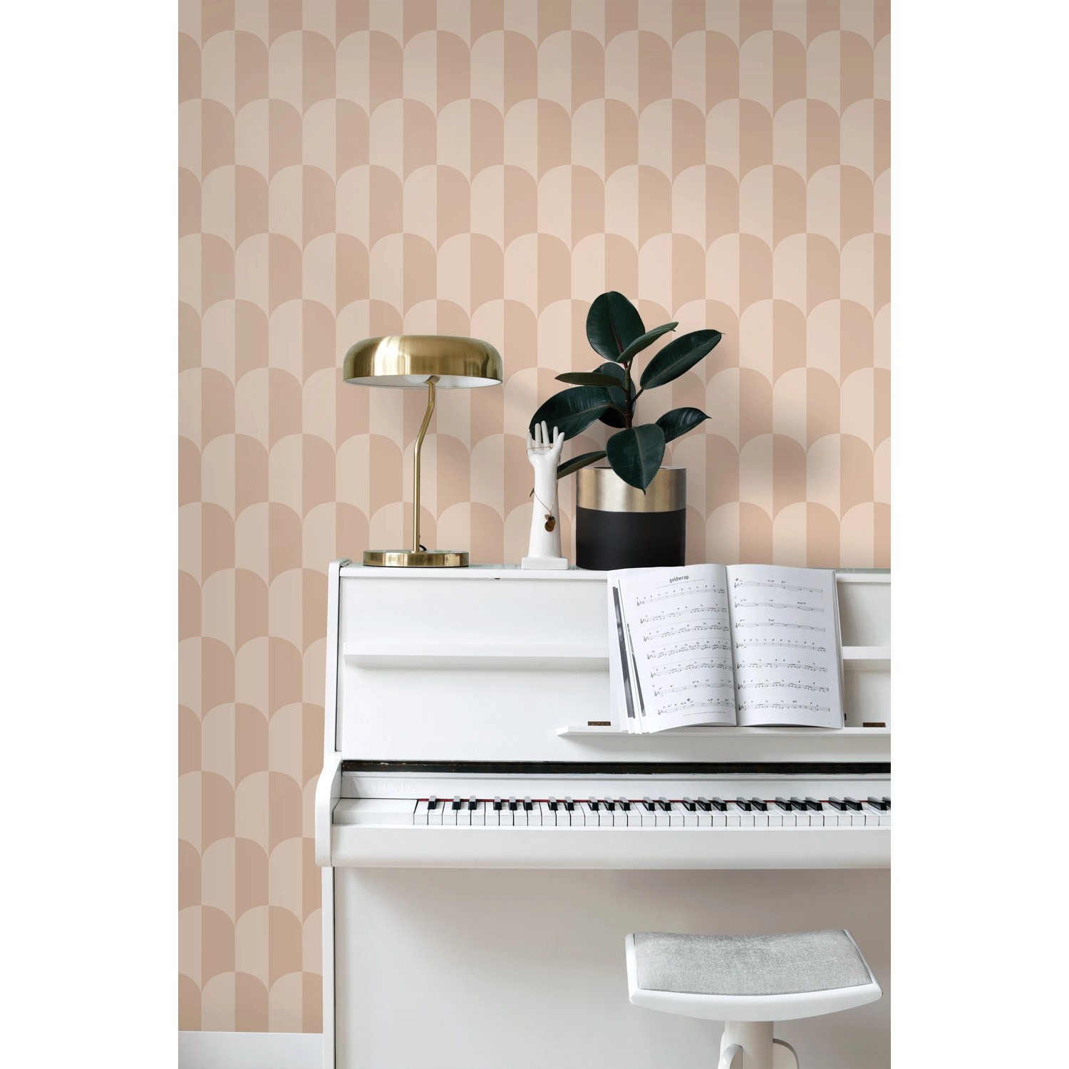 ESTAhome Tapete Art Decó Muster Puderrosa 50 X 900 Cm günstig online kaufen