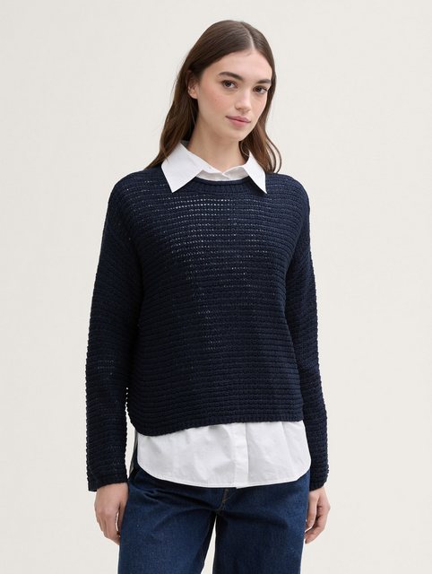 TOM TAILOR Denim Strickpullover Pullover mit Lochmuster günstig online kaufen