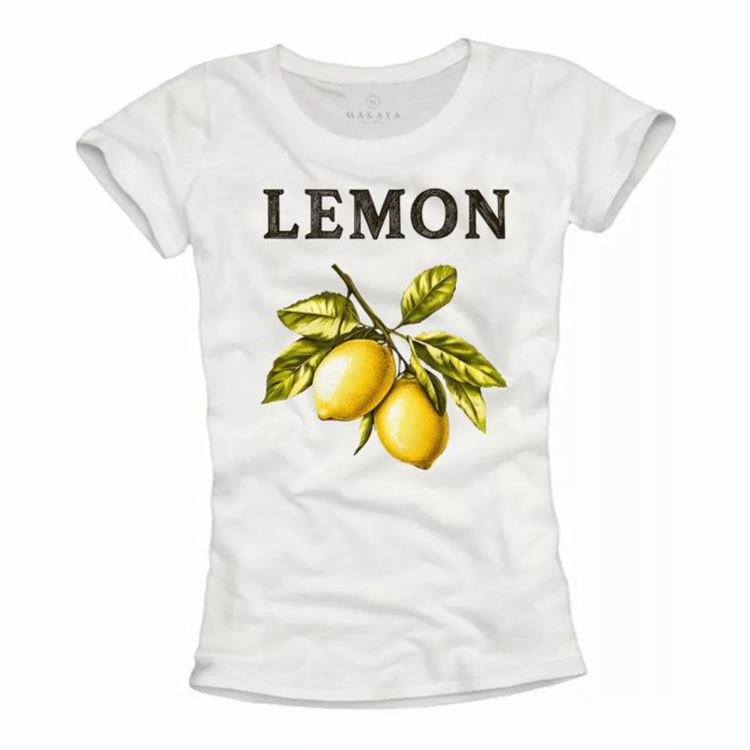 MAKAYA Print-Shirt Damen Zitrone Lemon Motiv Zitronengelb Modisch Elegant B günstig online kaufen