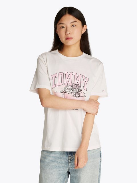 Tommy Jeans T-Shirt TJW RLX TONAL TROPICS TEE mit grafischem Muster günstig online kaufen