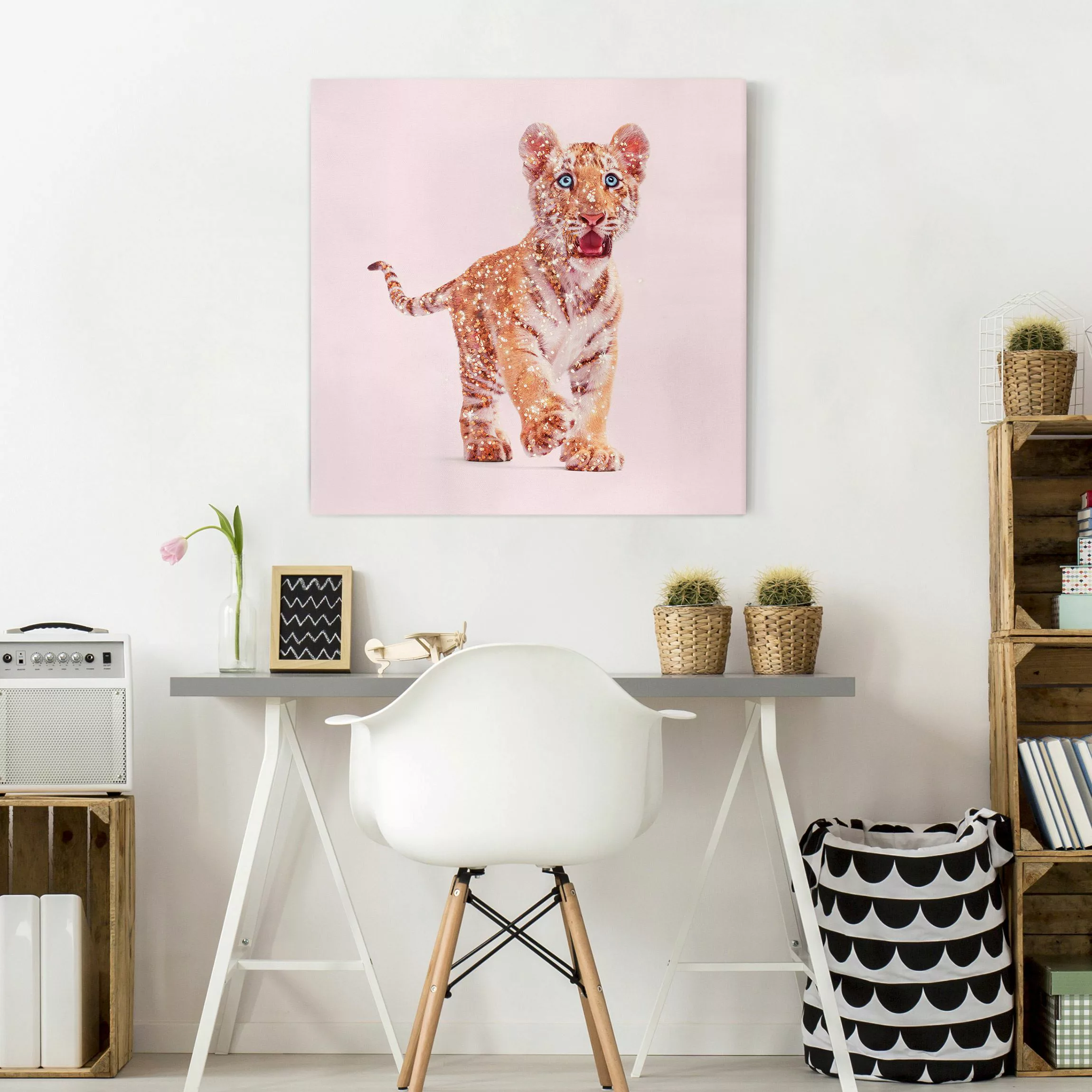 Leinwandbild Tiger mit Glitzer günstig online kaufen