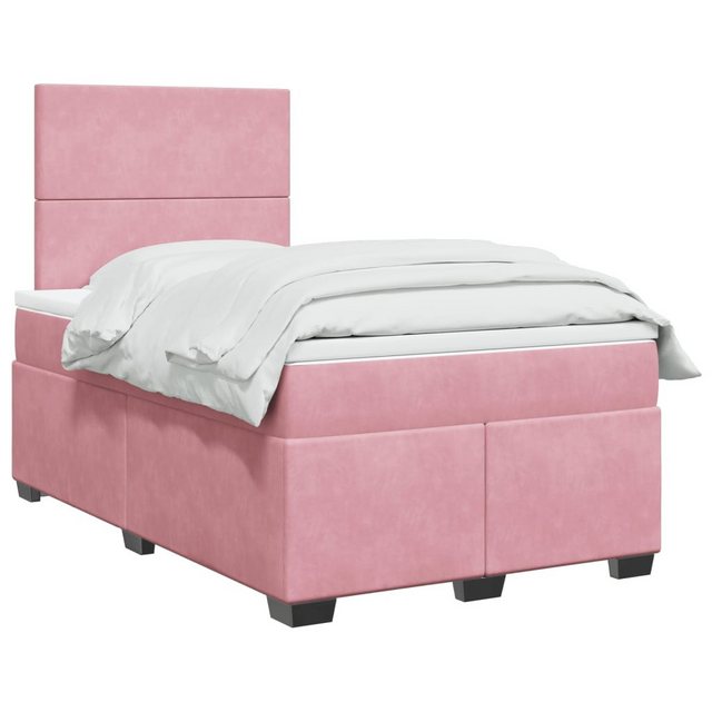 vidaXL Boxspringbett, Boxspringbett mit Matratze Rosa 120x200 cm Samt günstig online kaufen