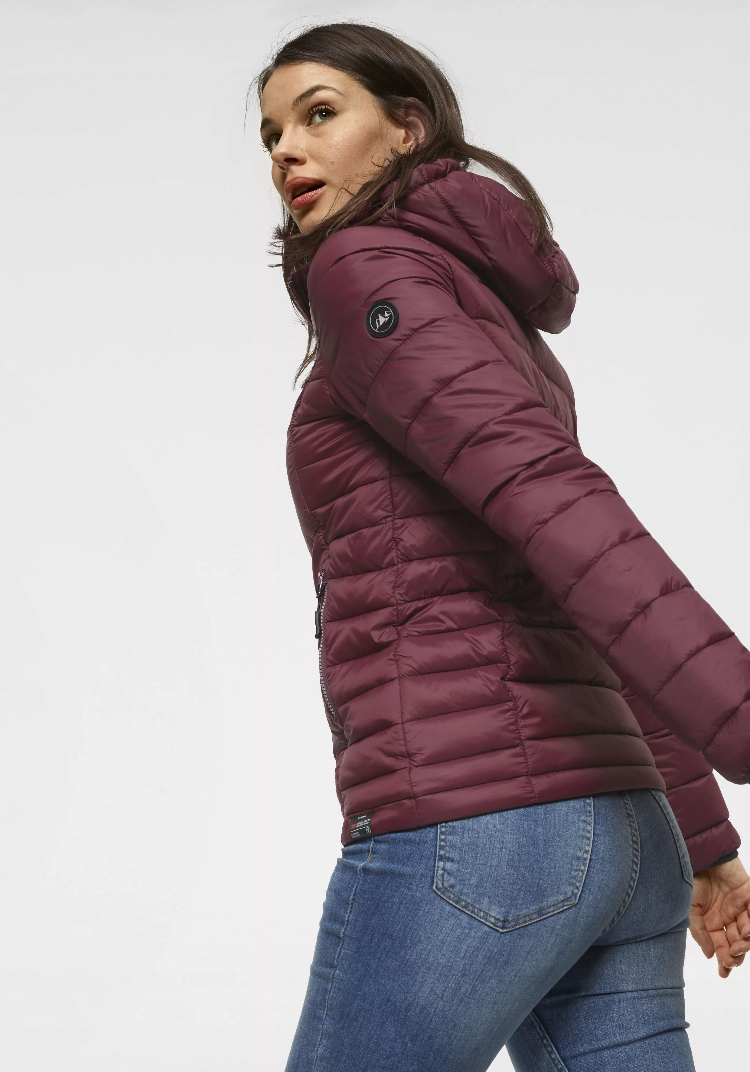 Polarino Steppjacke, mit Kapuze, für kühle Tage, aus leichtem Webmaterial, günstig online kaufen