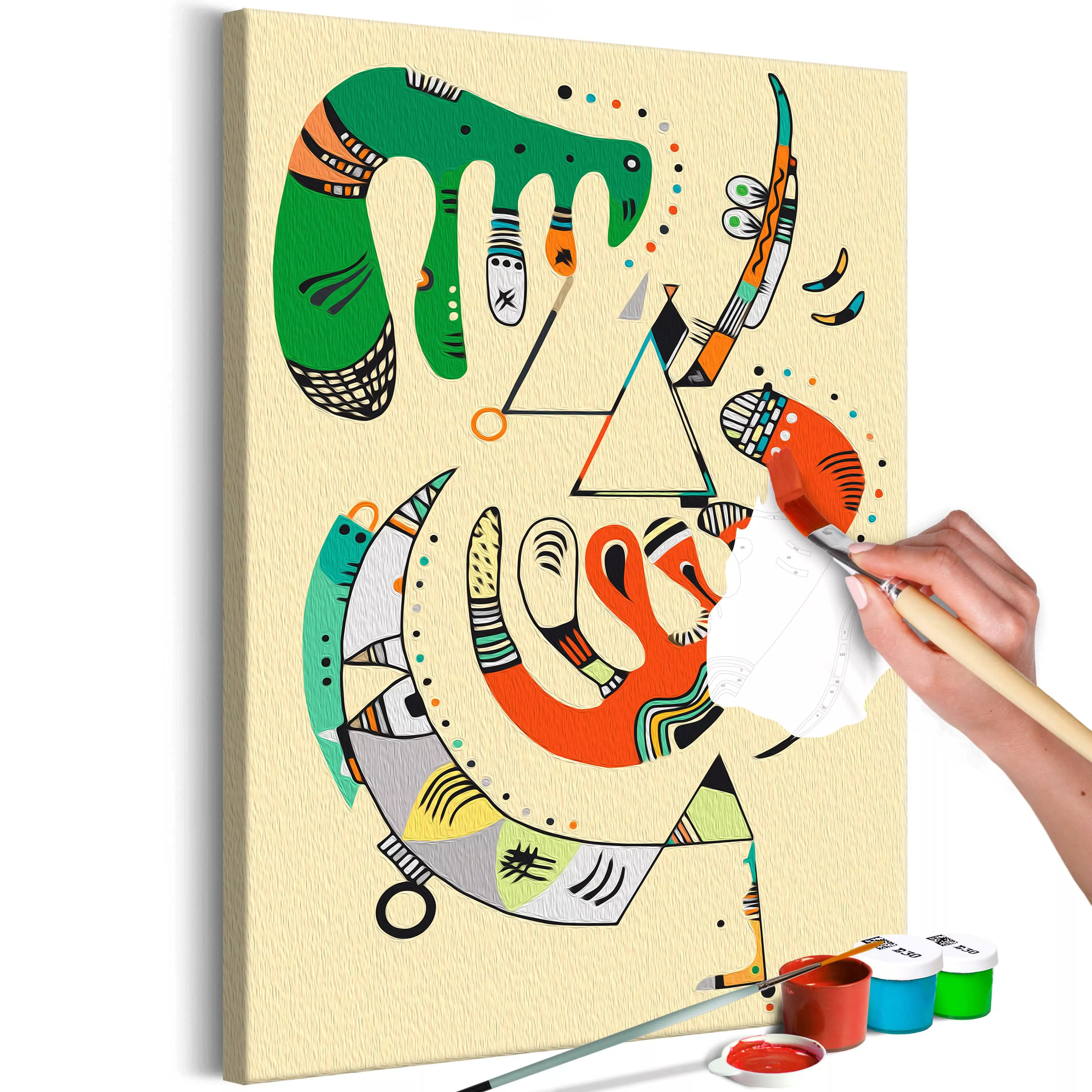 Malen nach Zahlen - Vasily Kandinsky: Vert et rouge günstig online kaufen