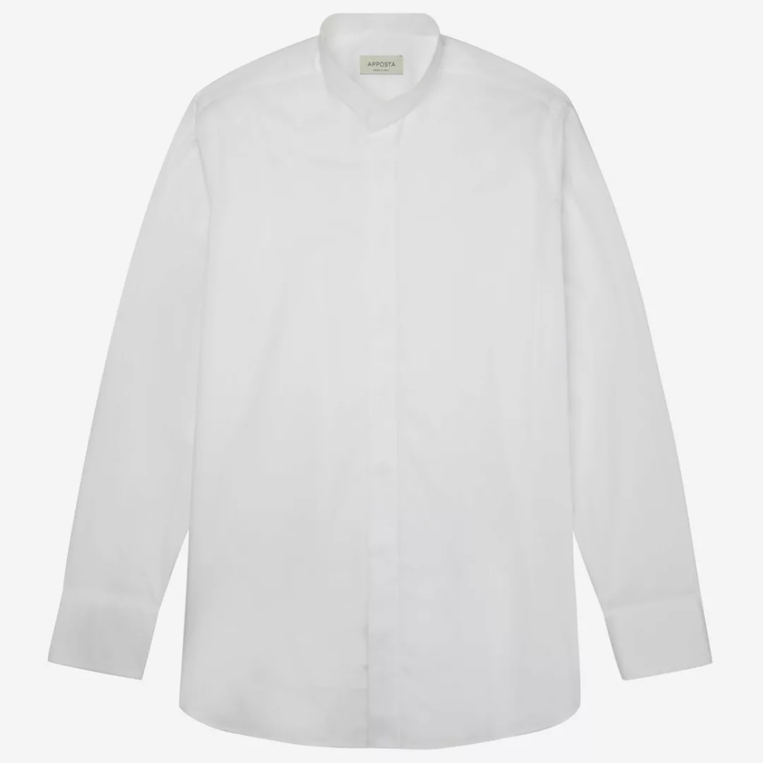 Hemd  einfarbig  weiß 100% reine baumwolle popeline doppelt gezwirnt, krage günstig online kaufen