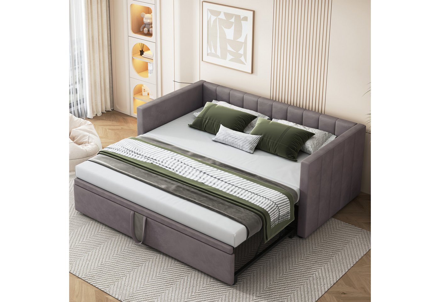 MODFU Polsterbett Kinderbett Doppelbett Schlafsofa Bett 90/180*200 cm (mit günstig online kaufen