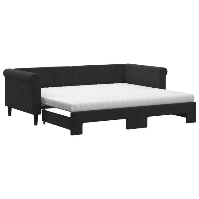 vidaXL Gästebett Gästebett Tagesbett Ausziehbar mit Matratzen Schwarz 90x19 günstig online kaufen