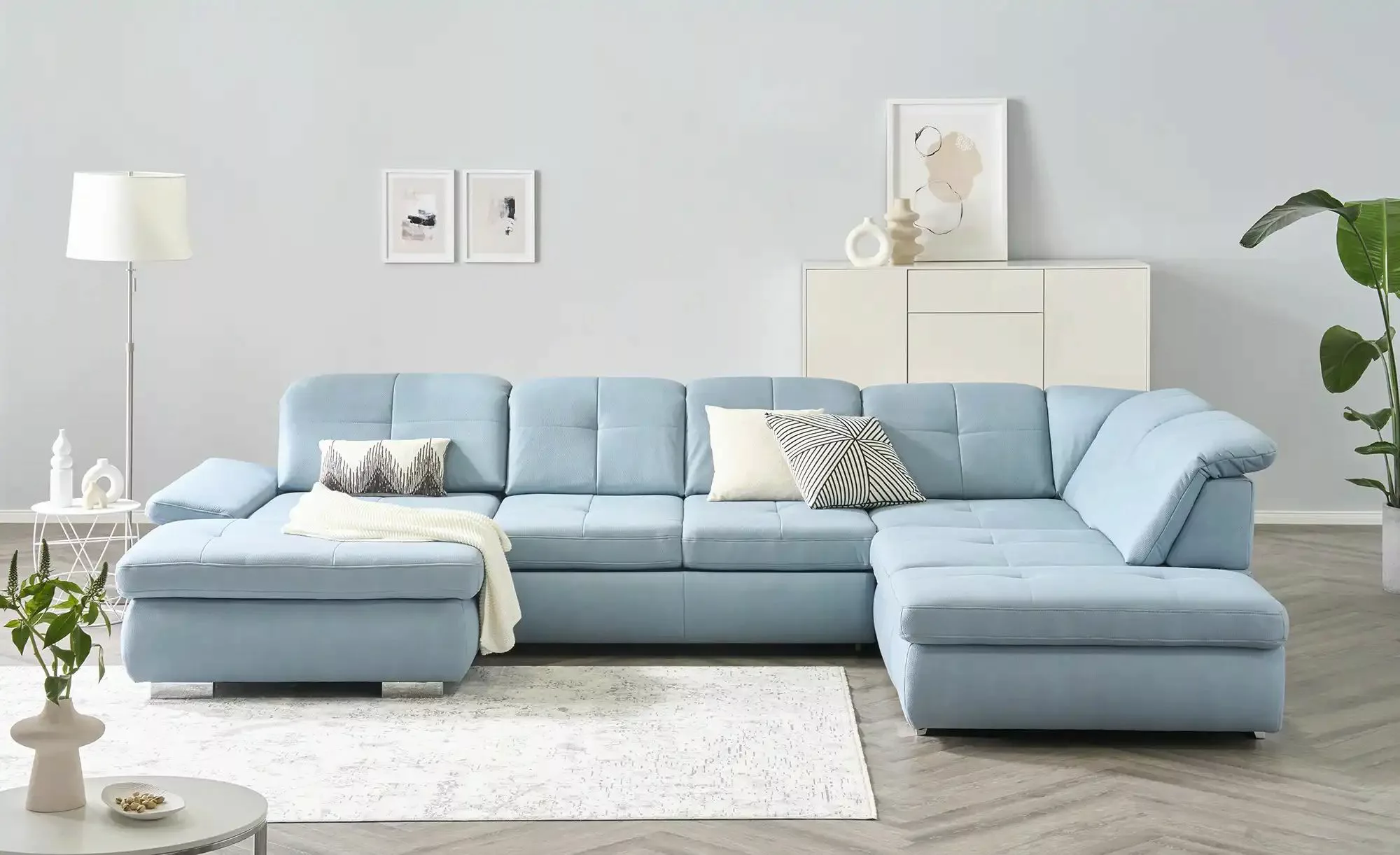 Lounge Collection Wohnlandschaft aus Mikrofaser Affair ¦ blau ¦ Maße (cm): günstig online kaufen