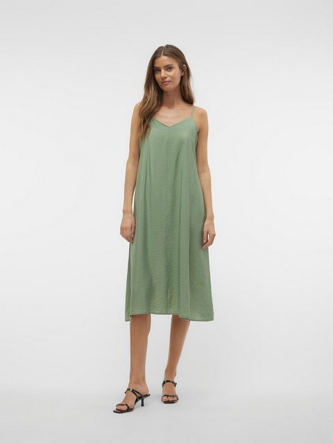 Vero Moda Shirtkleid Legeres Spaghettiträger Kleid mit Seidenoptik Wadenlan günstig online kaufen
