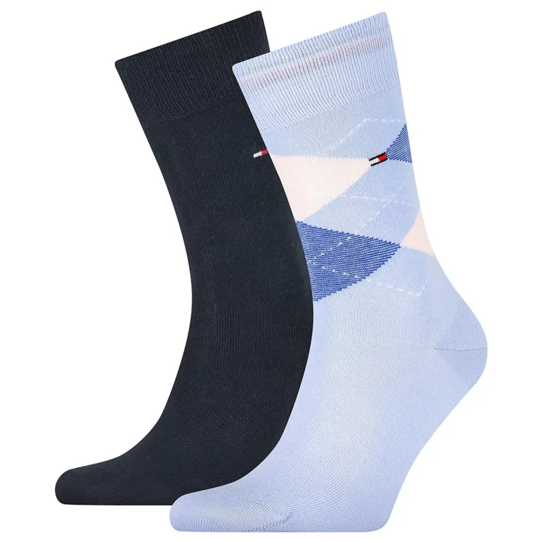 Tommy Hilfiger Check Socken 2 Paare EU 39-42 Light Blue günstig online kaufen