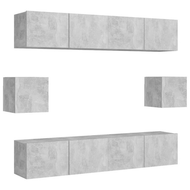 furnicato TV-Schrank 6-tlg. TV-Schrank-Set Betongrau Holzwerkstoff günstig online kaufen