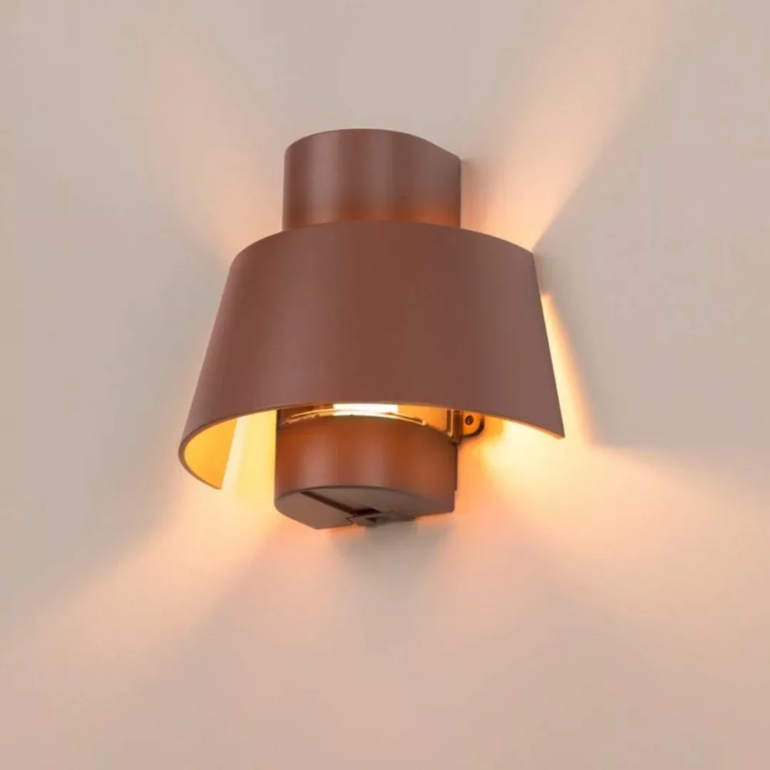 SLV Wandlampe Photoni, rostfarben, Aluminium, Breite 25 cm günstig online kaufen