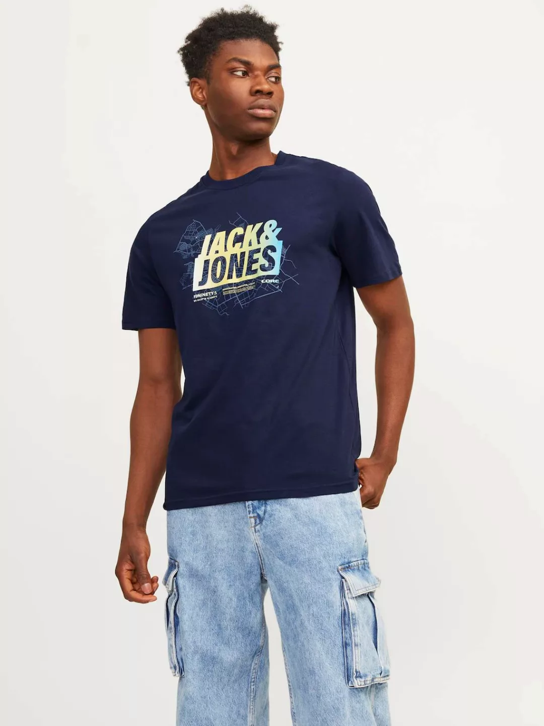 Jack & Jones Herren Rundhals T-Shirt JCOMAP SUMMER LOGO - Regular Fit günstig online kaufen