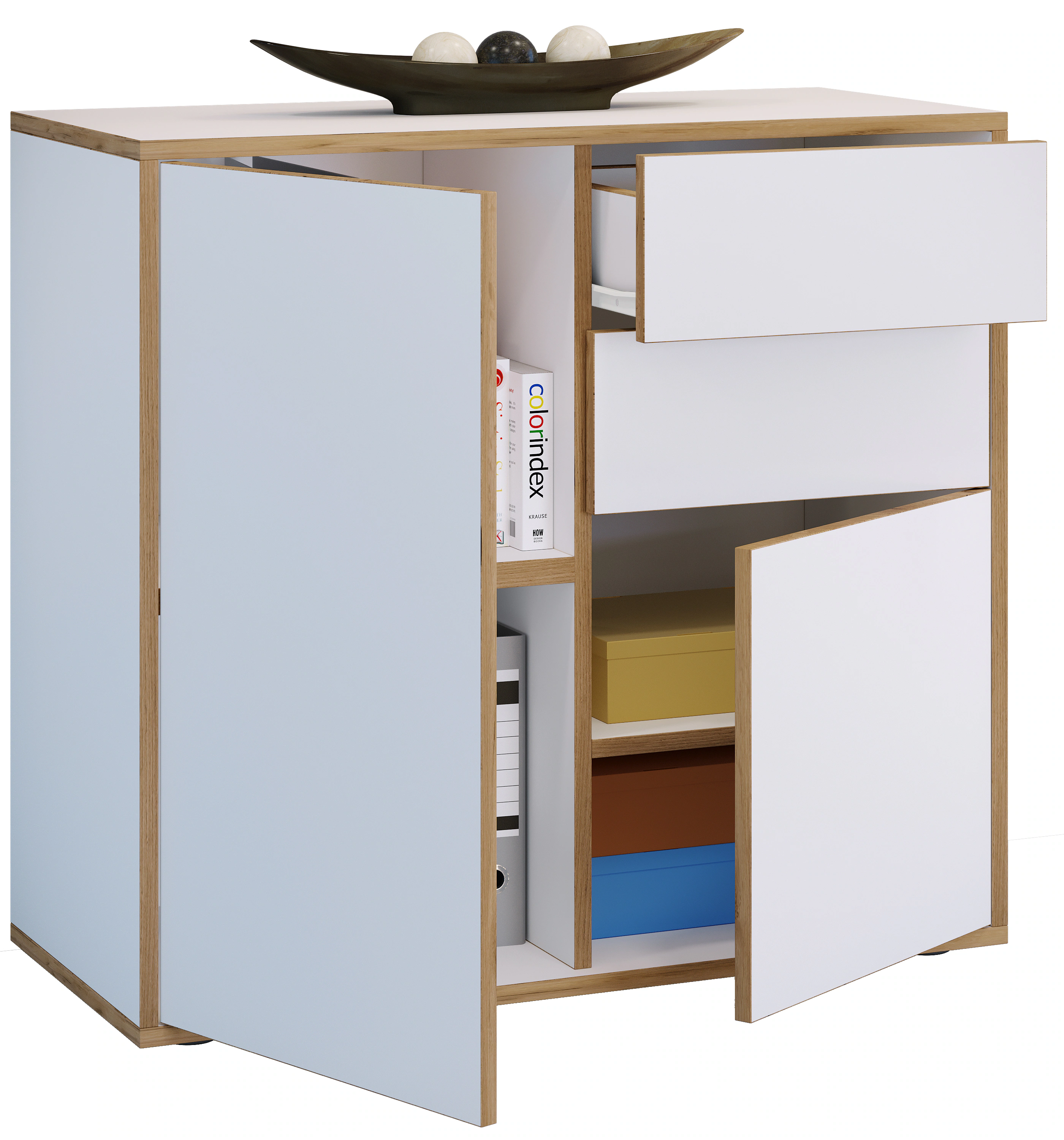 VCM Kommode "VCM Holz Kommode  Sideboard mit Drehtüren und Schubladen  Büro günstig online kaufen