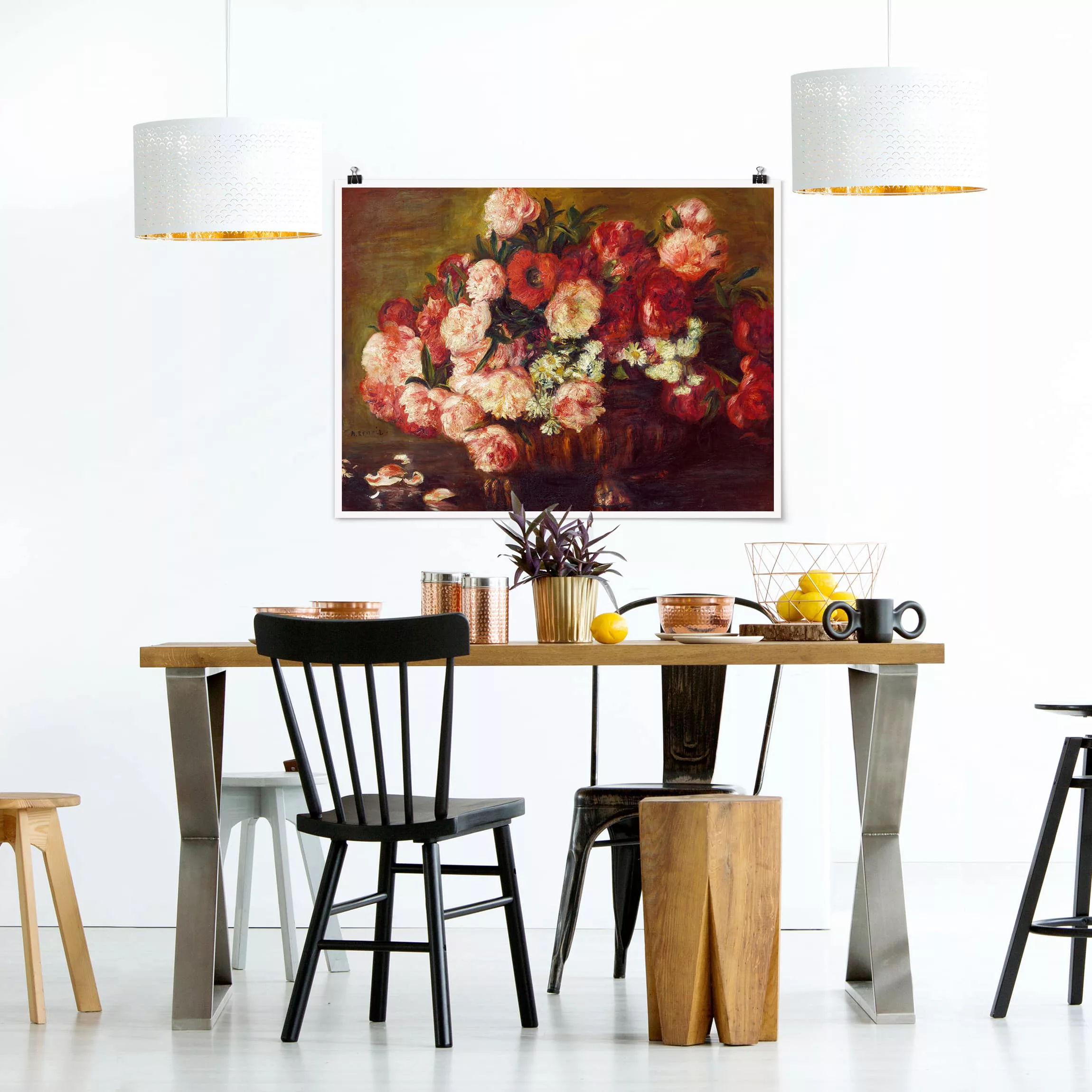 Poster Blumen - Querformat Auguste Renoir - Stillleben mit Pfingstrosen günstig online kaufen