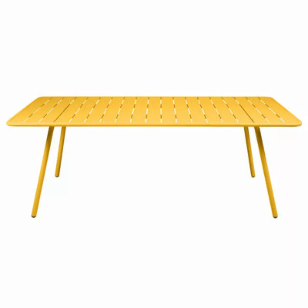 rechteckiger Tisch Luxembourg metall gelb / 8 Personen - 207 x 100 cm - alu günstig online kaufen