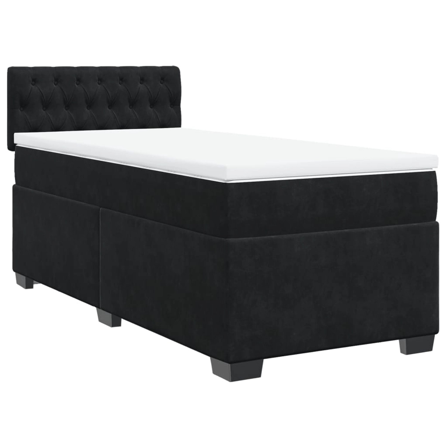 vidaXL Boxspringbett mit Matratze Schwarz 100x200 cm Samt2097891 günstig online kaufen