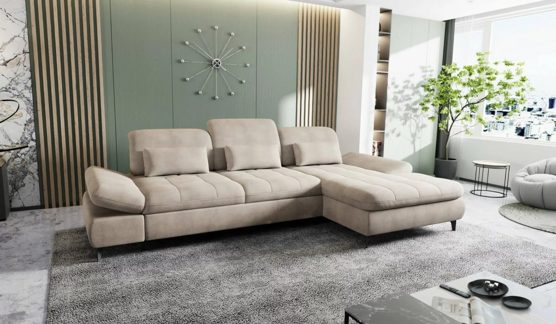 Hygger Möbelhaus Ecksofa NOLA Sofa L Form Incl. Arm und Kopfteilverstellung günstig online kaufen