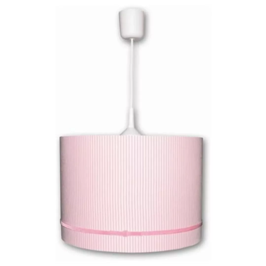 Designerpendelleuchte Streifen rosa/weiß mit Samtband 1-flg. günstig online kaufen