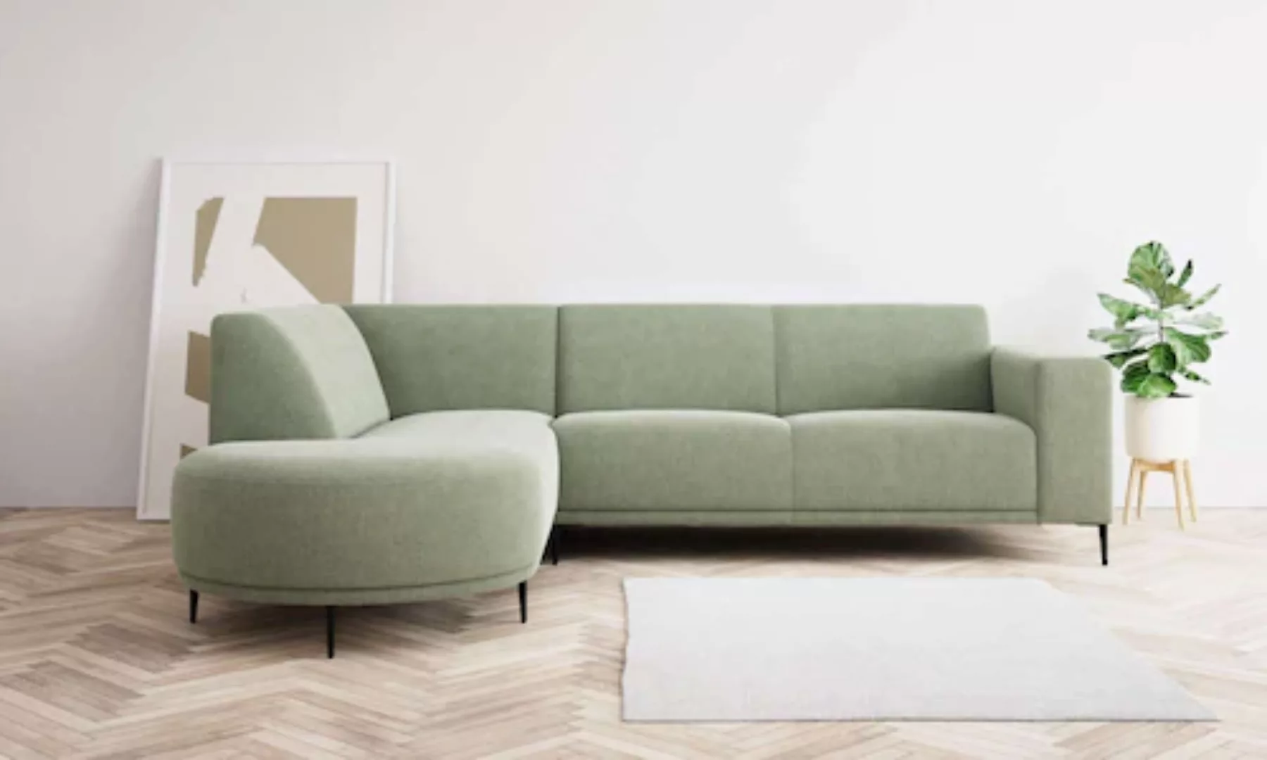 andas Ecksofa "Vorby", L-Form, Breite 252 cm, weicher Chenille-Stoff, schwa günstig online kaufen