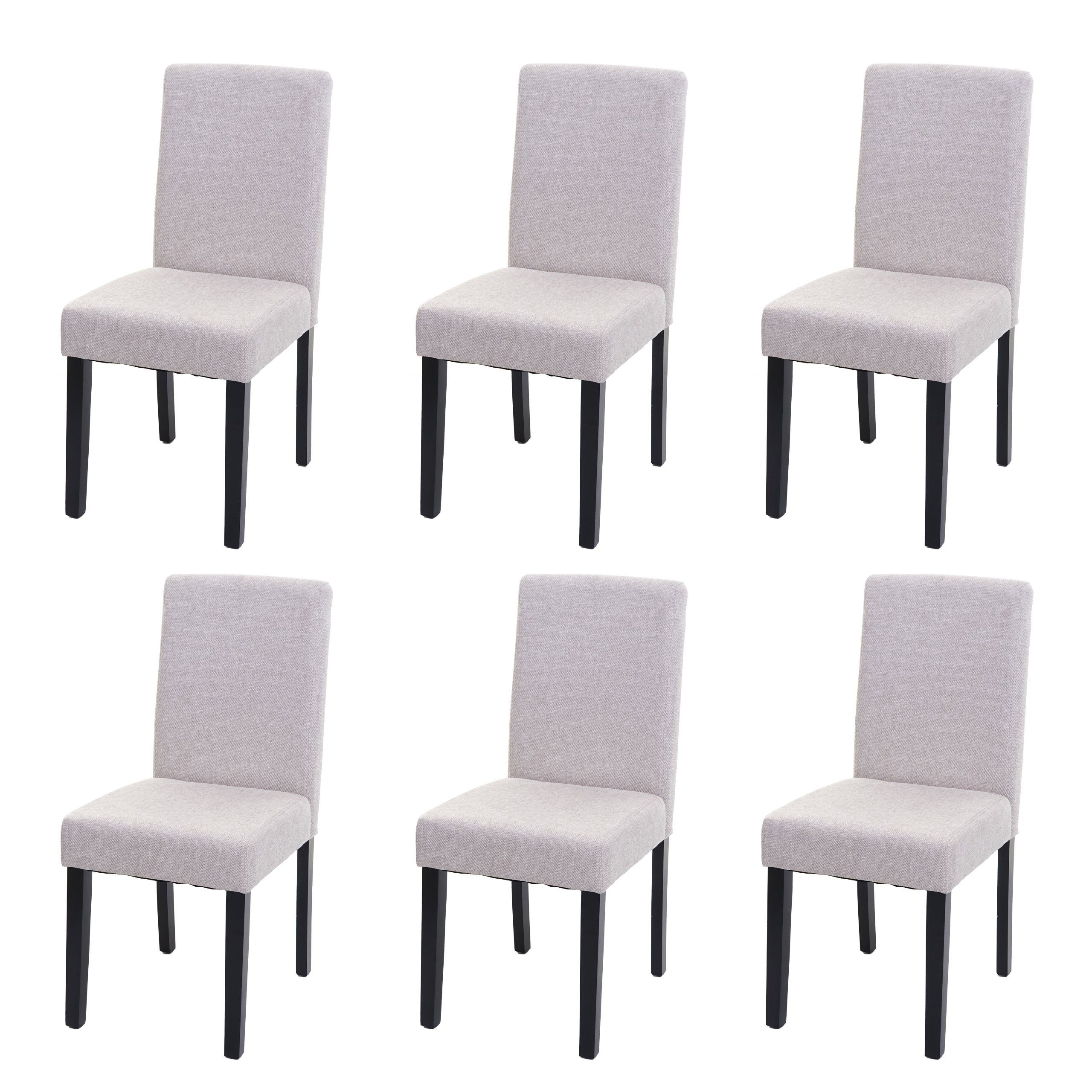 MCW Esszimmerstuhl Littau 6er-Set Textil Creme-Beige Dunkle Beine günstig online kaufen