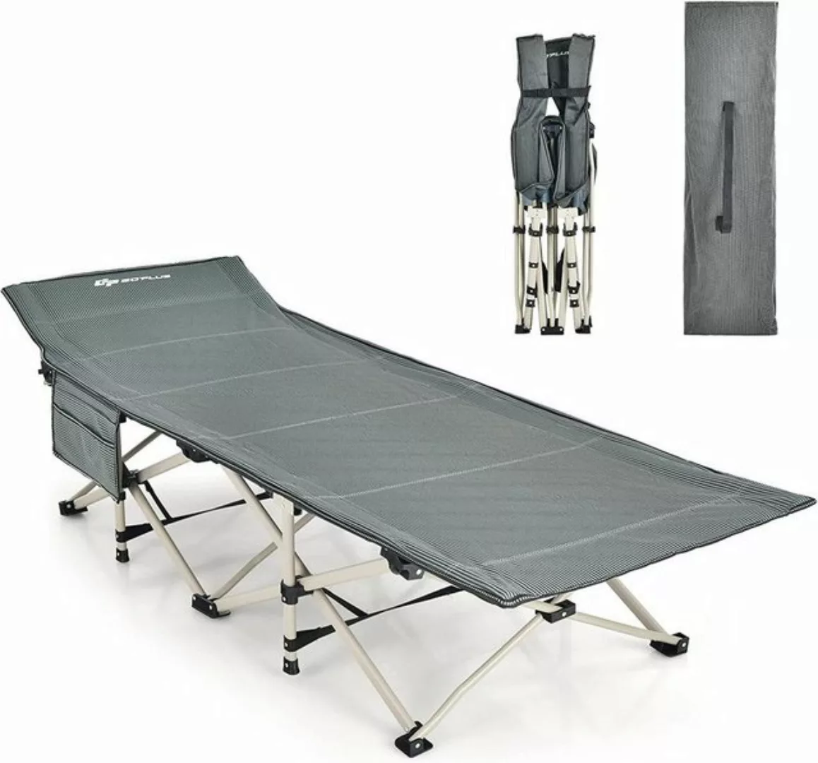 KOMFOTTEU Feldbett Campingbett klappbar mit Seitentasche, bis 272 kg, 190x7 günstig online kaufen