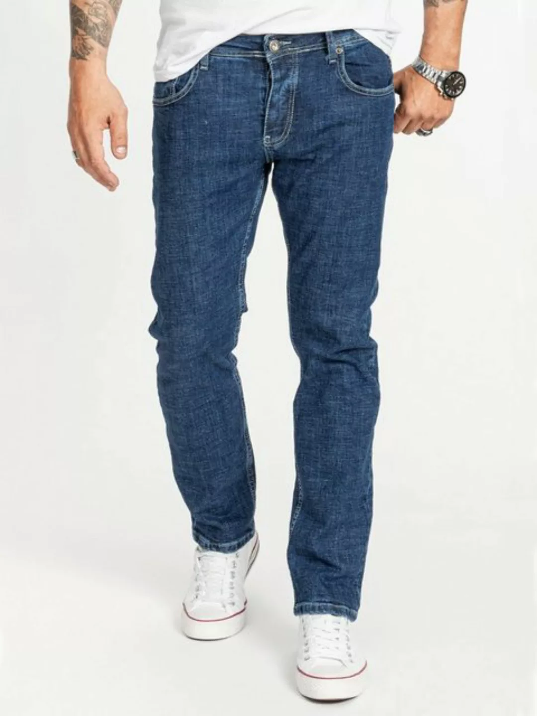 Rock Creek Regular-fit-Jeans Herren Jeans Stonewashed Blau RC-2407 günstig online kaufen