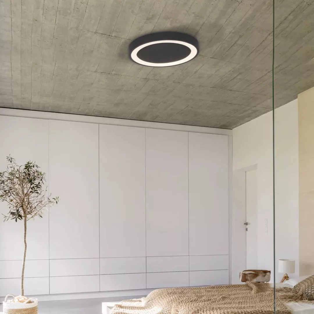 LED Deckenleuchte Nodi in Schwarz und Weiß 30W 1590lm günstig online kaufen