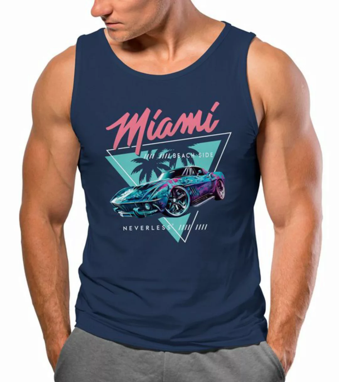 Neverless Tanktop Herren Tank-Top Bedruckt Miami Beach Surfing Motiv USA Re günstig online kaufen