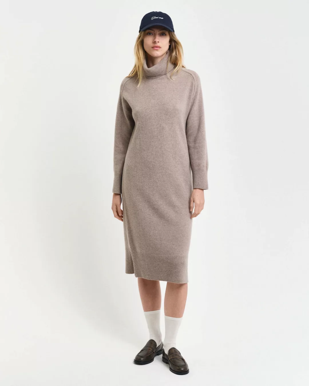 Gant Midikleid "HERRINGBONE DETAIL ROLLNECK DRESS", mit Rollkragen günstig online kaufen