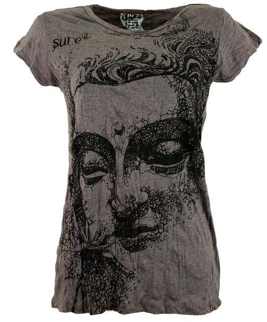 Guru-Shop T-Shirt Sure T-Shirt Buddha - taupe alternative Bekleidung, Festi günstig online kaufen