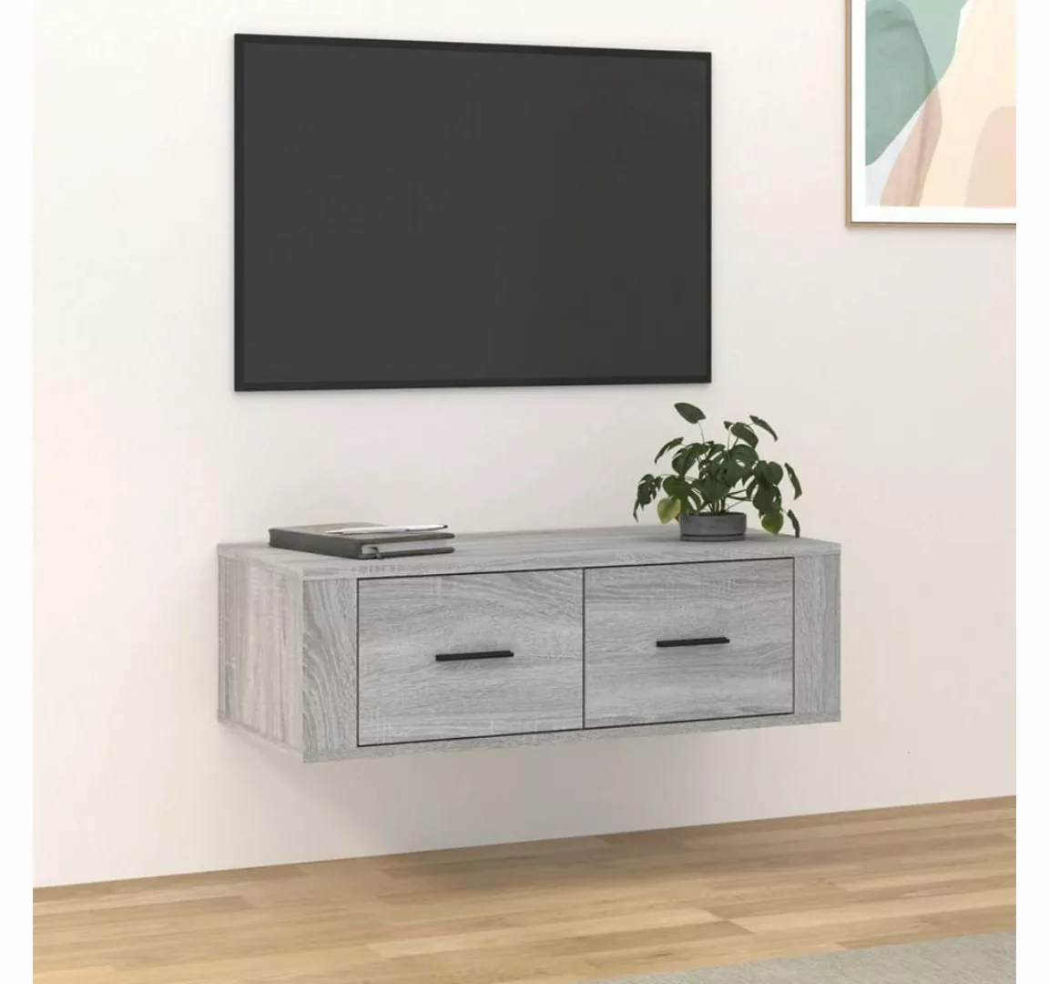 furnicato TV-Schrank TV-Wandschrank Grau Sonoma 80x36x25 cm Holzwerkstoff günstig online kaufen