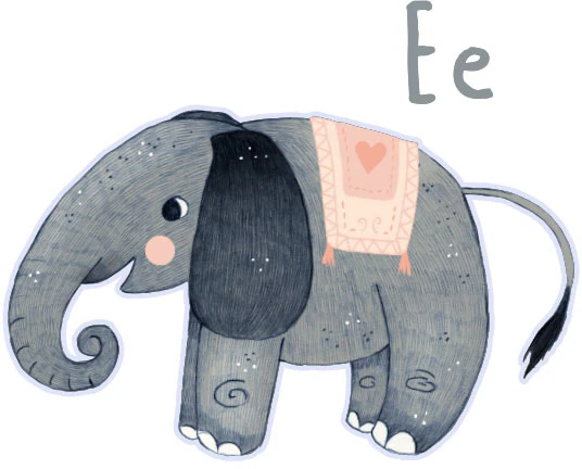 Wall-Art Wandtattoo "Grauer Elefant Buchstabe E", (1 St.), selbstklebend, e günstig online kaufen