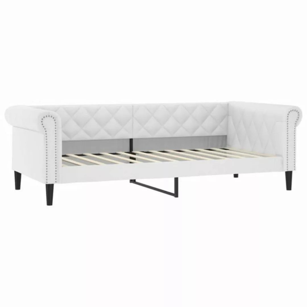 vidaXL Bett Tagesbett Weiß 100x200 cm Kunstleder günstig online kaufen