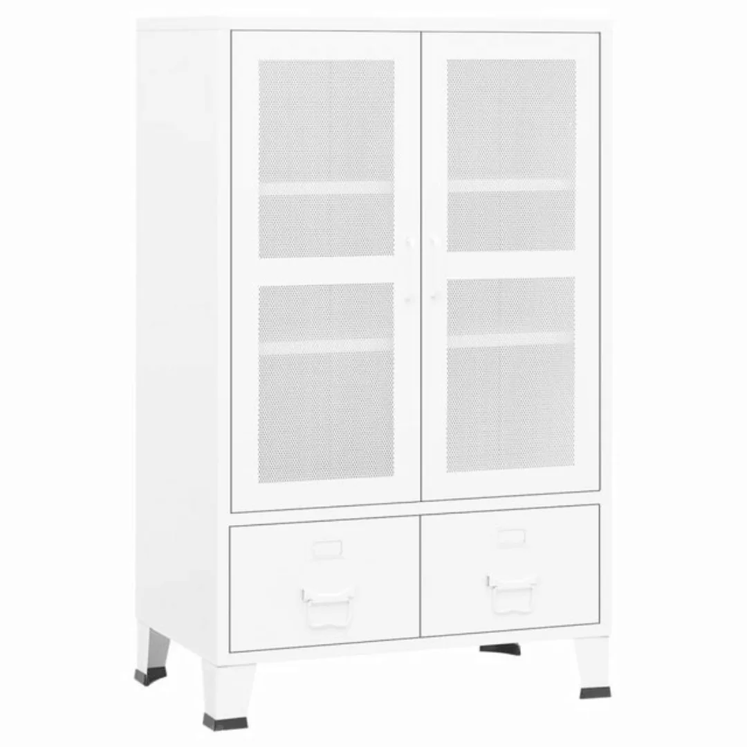 furnicato Spind Lagerschrank Industrial Weiß 70x40x115 cm Metall günstig online kaufen