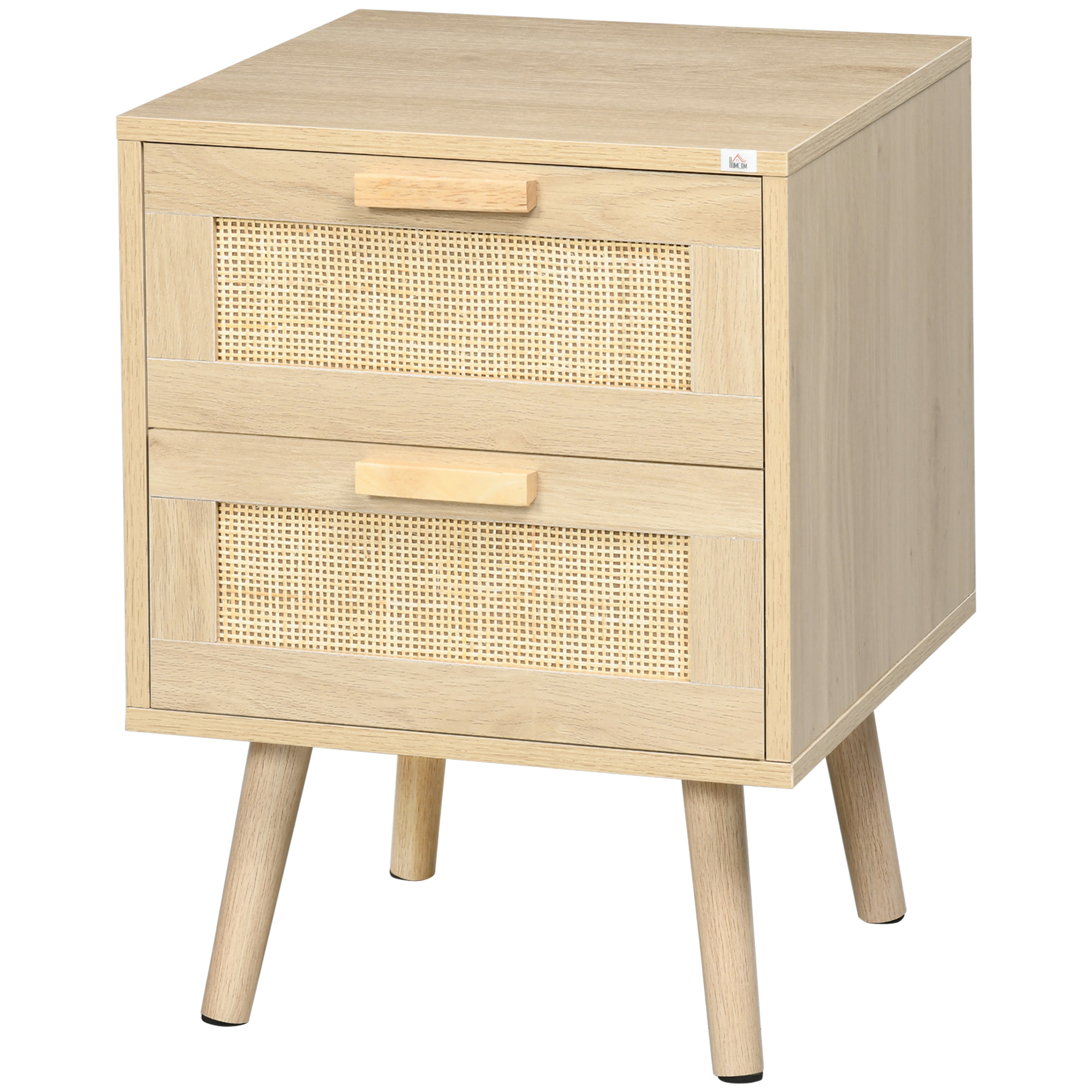 HOMCOM Nachttisch für Schlafzimmer mit 2 Schubladen, eleganter Boho Stil 40 günstig online kaufen