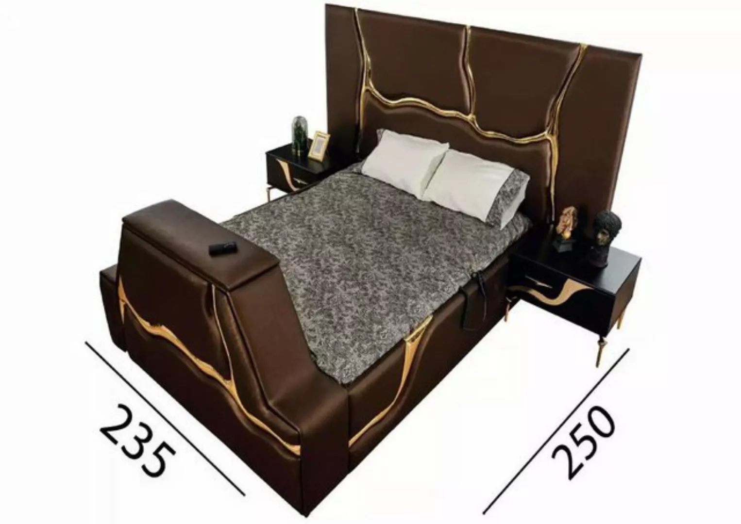 JVmoebel Bett Design Bett Polster Betten Doppelbett Ehe Möbel Luxus Schlafz günstig online kaufen