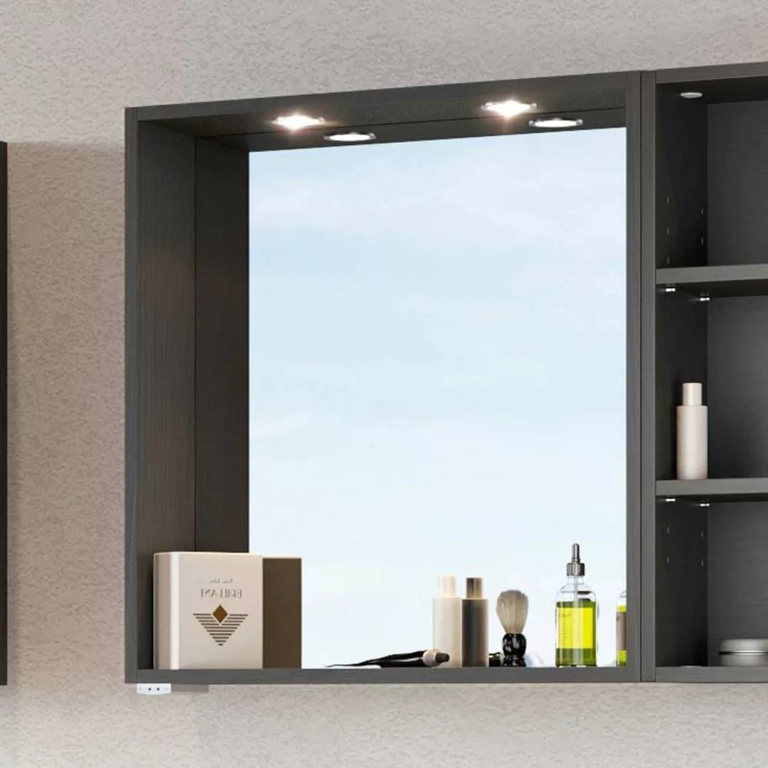 Beleuchteter Spiegel für Bad dunkel Grau günstig online kaufen