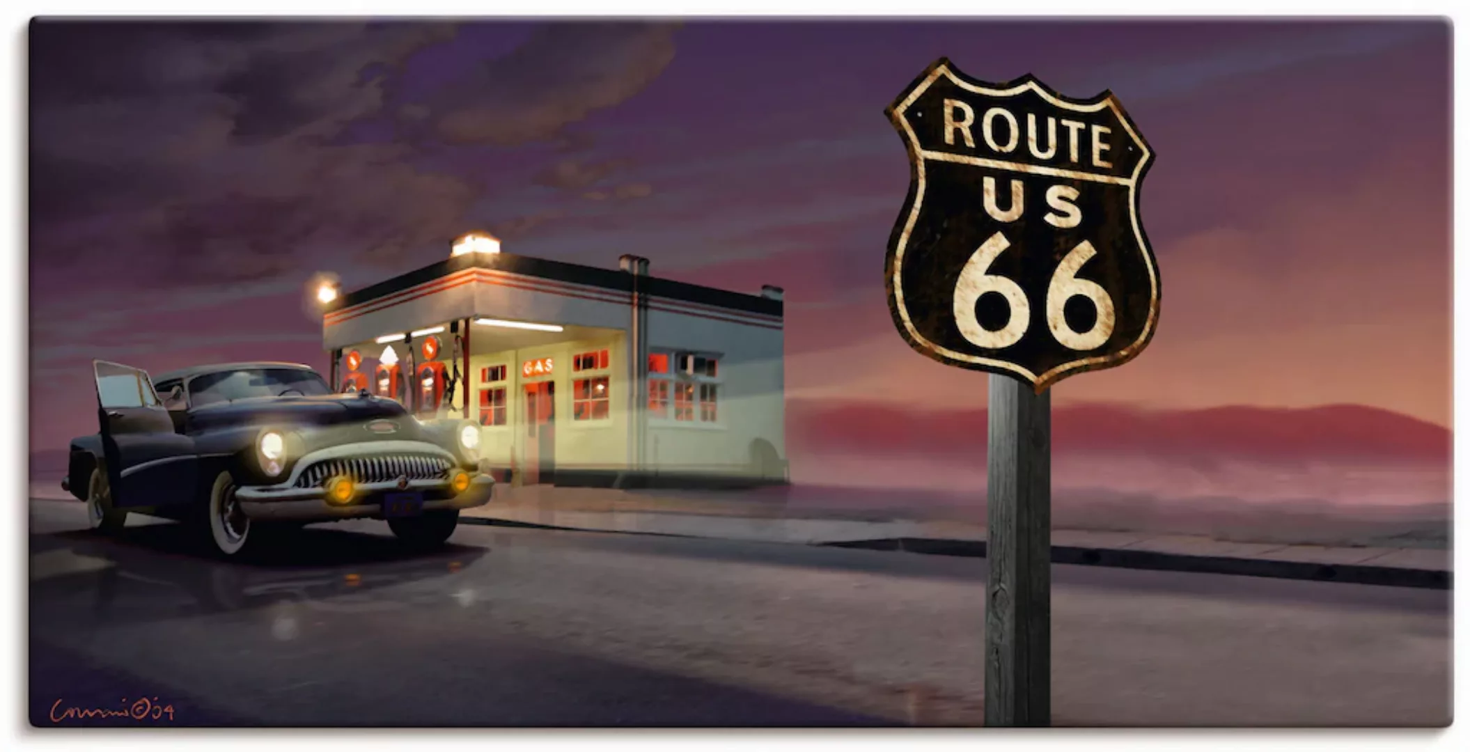 Artland Wandbild »Route 66«, Bilder von Amerika, (1 St.), als Leinwandbild günstig online kaufen